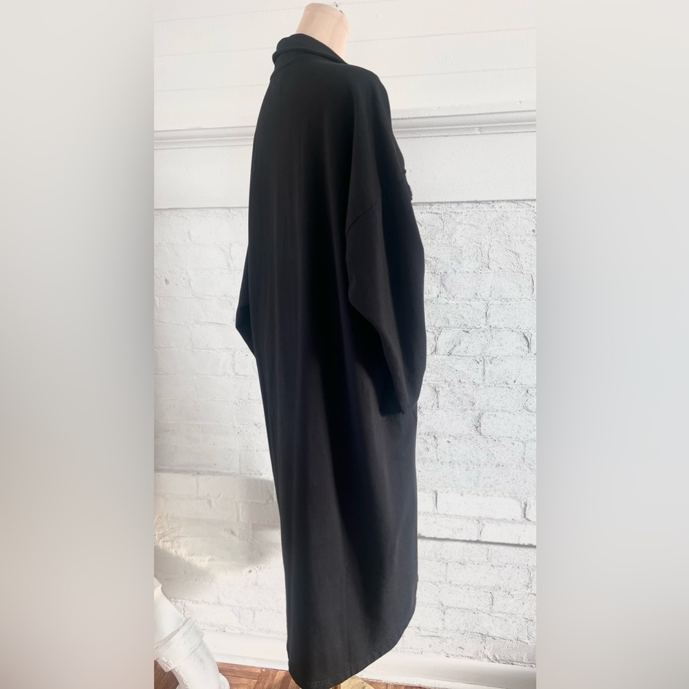 Electric And Rose Hamlin Black Sweatshirt Long Shacket Button Down Jacket NWT - Picture 7 of 12